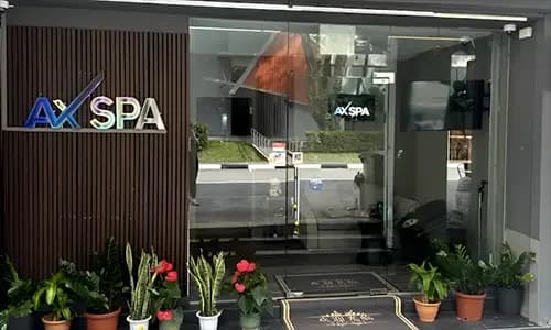 AX Spa exterior and glass entrance at Havelock Road