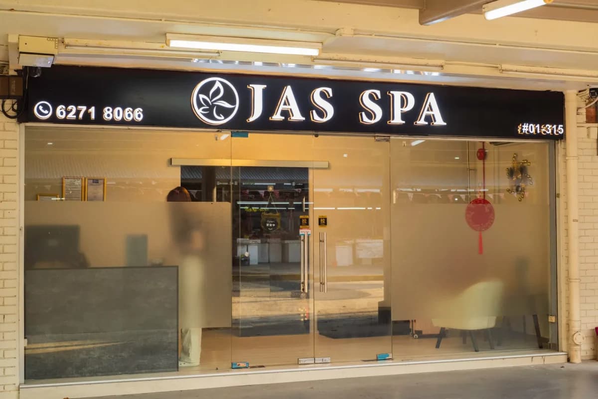 JAS Spa storefront and entrance